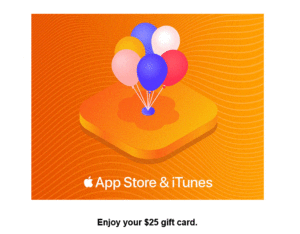 446464 super promo $25 iTunes Gift Card for $19.99 - E-mail delivery