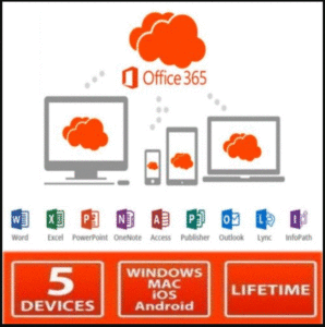 MICROSOFT OFFICE 365 LIFETIME ACCOUNT 5 Users For WINDOWS MAC MOBILE TABLET